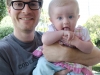 Outside on the patio with Ryan