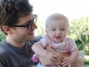 Outside on the patio with Ryan