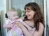 Outside on the patio with Dore