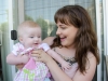 Outside on the patio with Dore